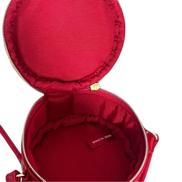 MARC JACOBS Mini 4" Red Patent glossy round crossbody NWOT - Picture 9 of 11